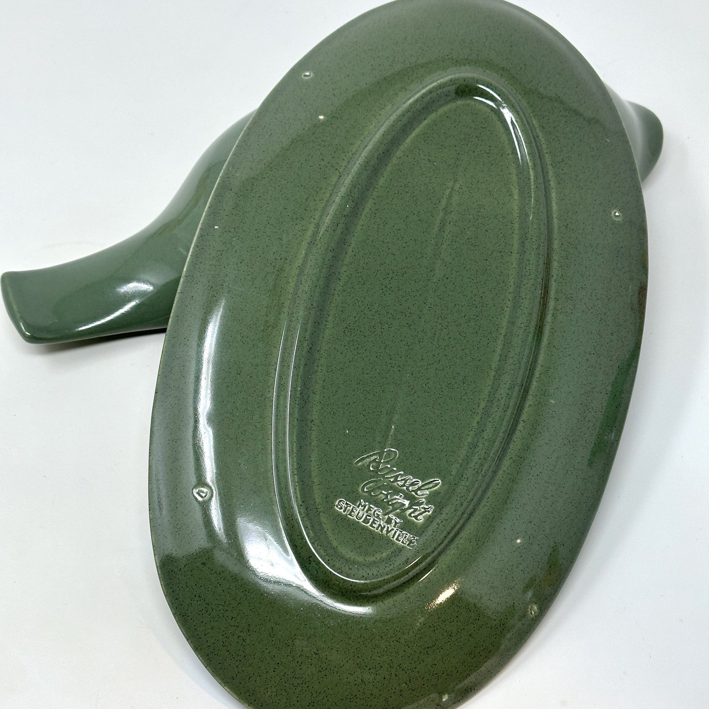 Russel Wright Cedar Green Gravy Boat and Liner | Vintage American Modern