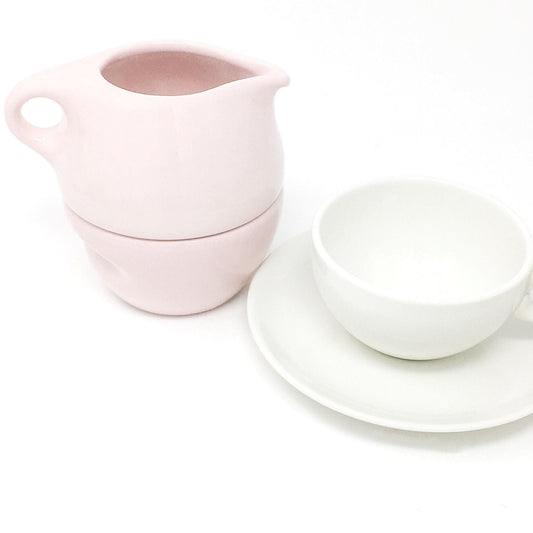 Russel Wright Casual Stacking Cream and Sugar | Pink Sherbet