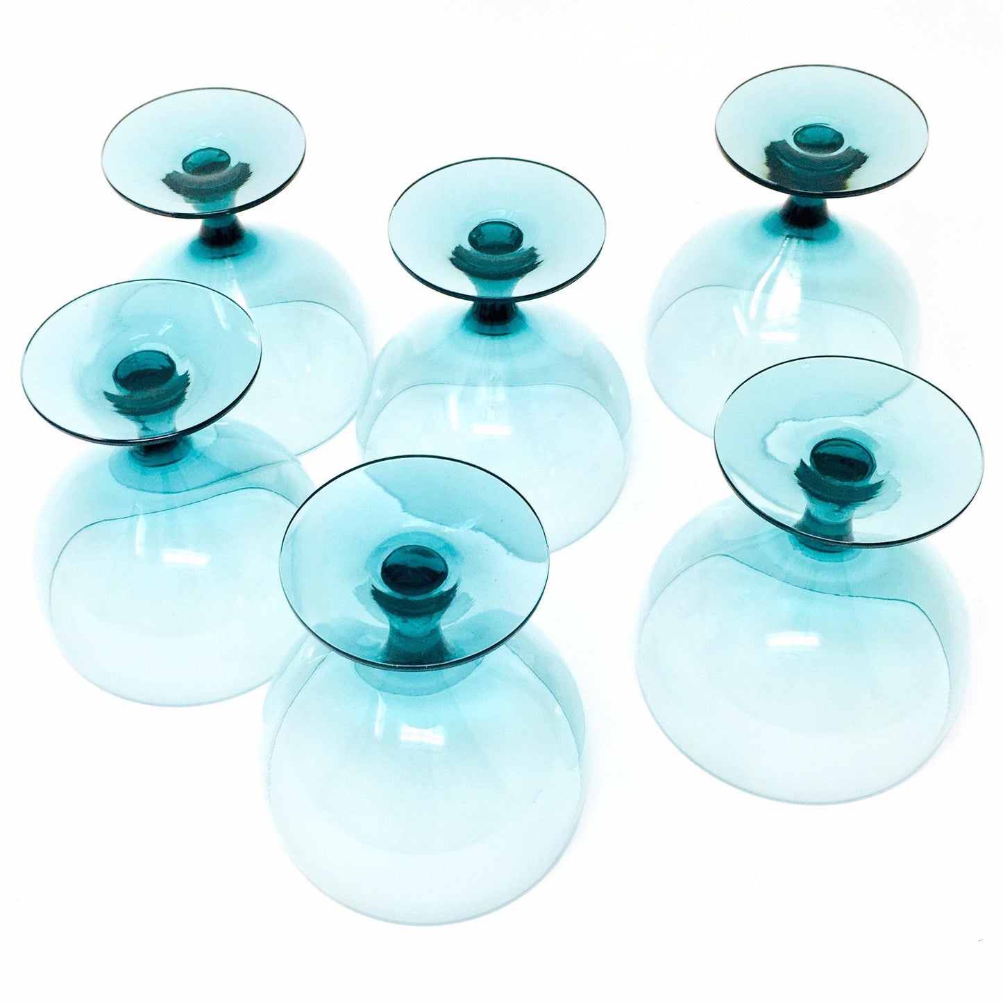 Russel Wright Seafoam | Four Water Goblets | Morgantown Glass Guild