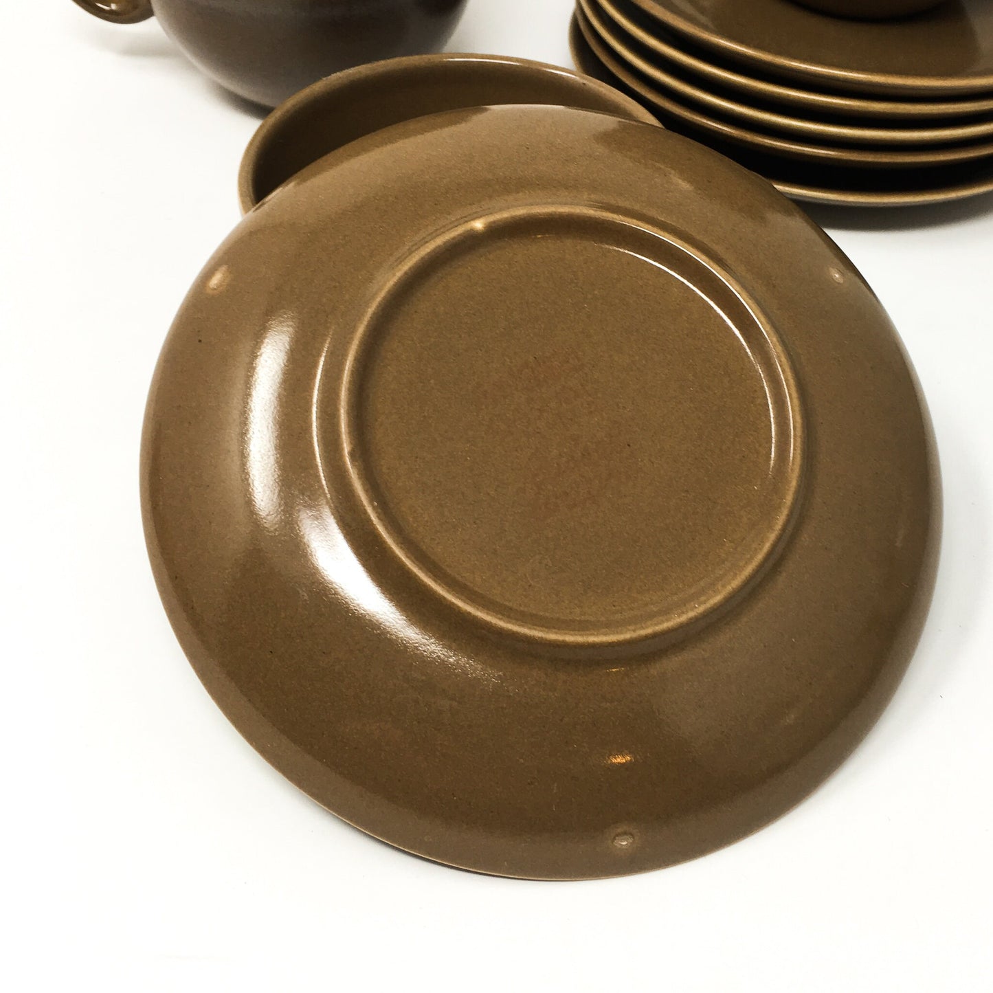 Russel Wright, Nutmeg, Cup and Saucer, Early Mark, Iroquois China, circa 1950s