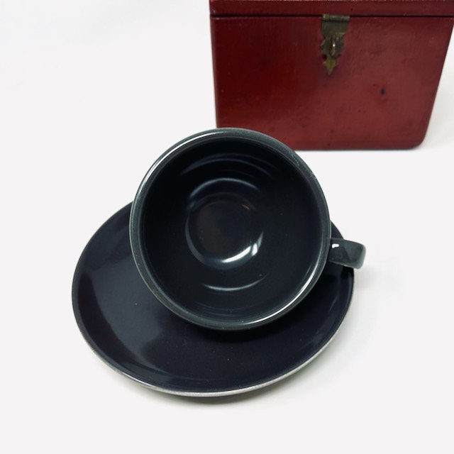 Russel Wright Charcoal Cup and Saucer | Restyled Casual China