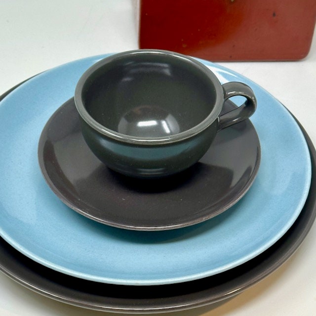Russel Wright Charcoal Cup and Saucer | Restyled Casual China