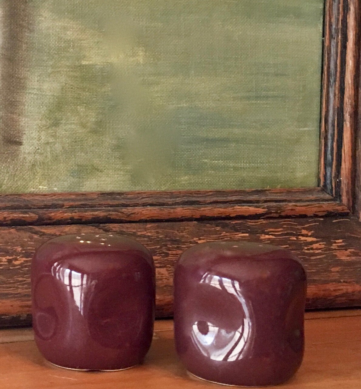 Russel Wright Bean Brown Salt and Pepper Shakers |  American Modern
