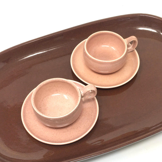 Russel Wright Coral After Dinner Cup and Saucer | American Modern