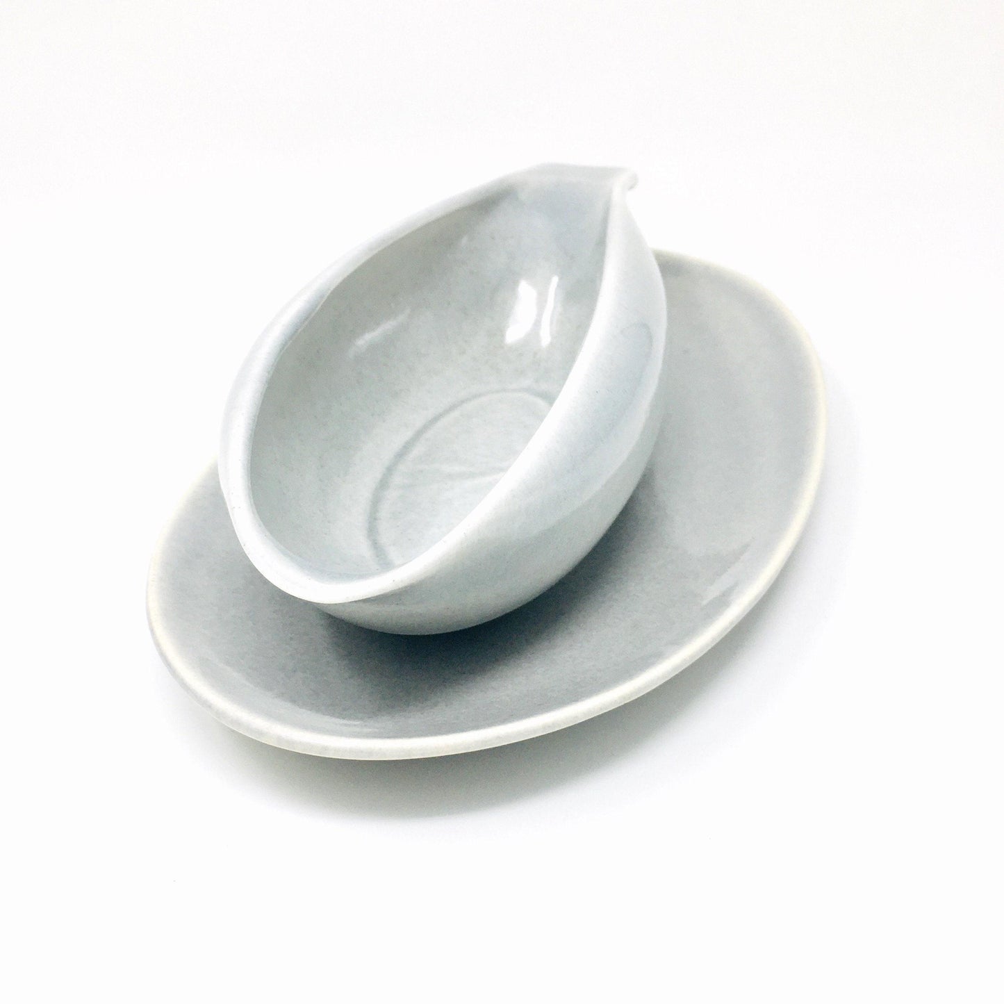 Russel Wright American Modern Granite Gray | Gravy Boat and Liner,  MCM, , Steubenville Pottery, 1939-1959