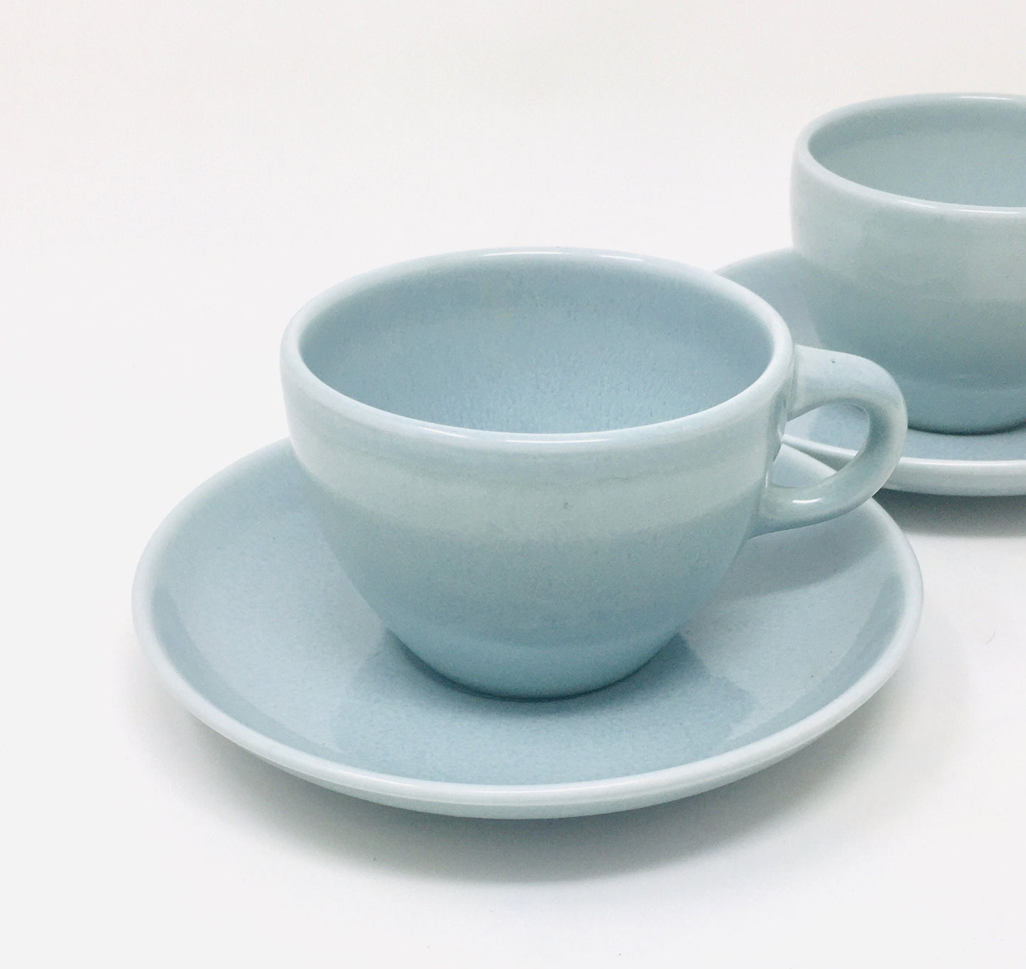 Russel Wright Foamy Blue Cup and Saucer | Vintage Casual China | Iroquois