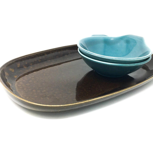 Russel Wright Serving Platter Black Chutney | Vintage American Modern