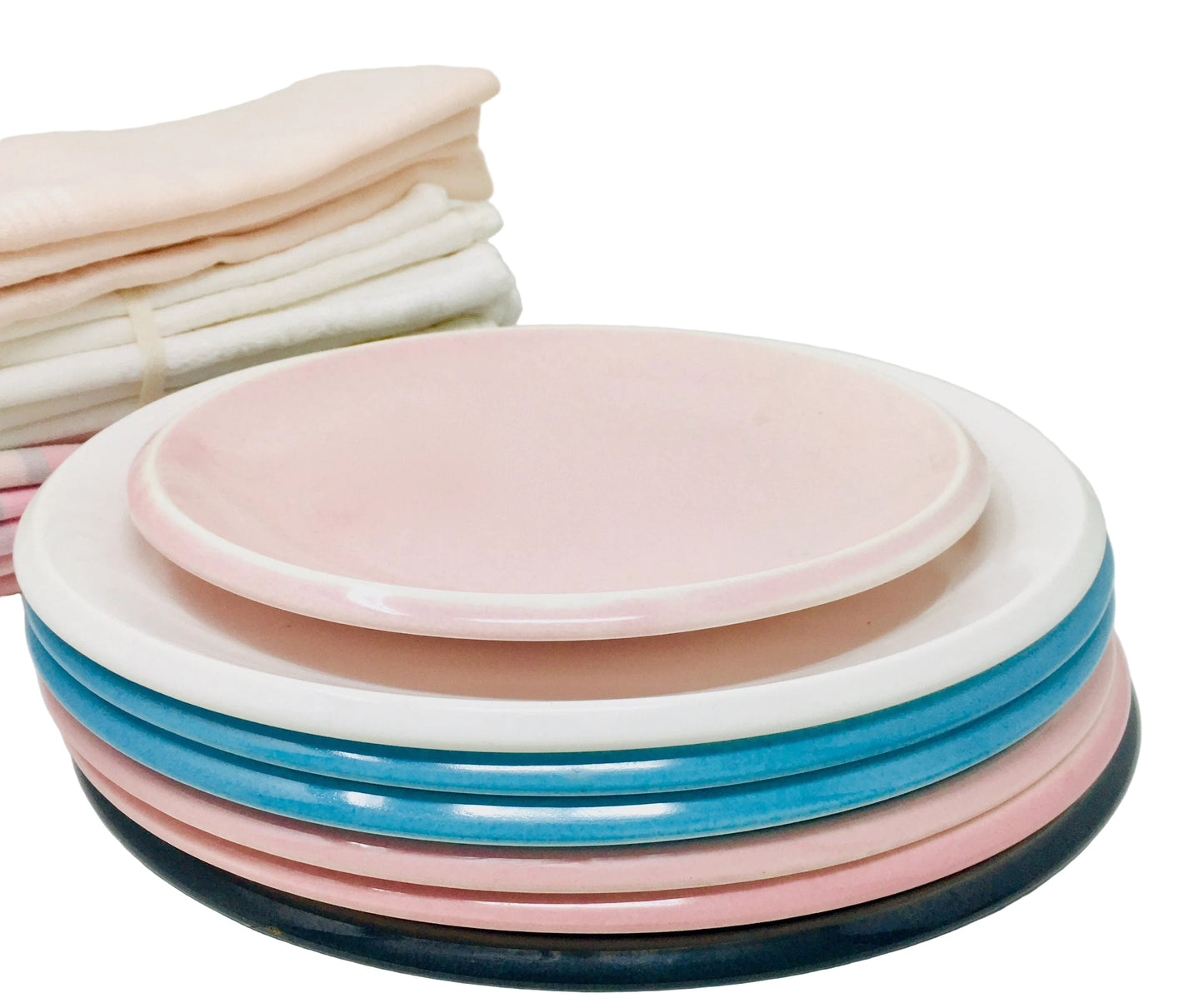 Homer Laughlin Epicure, Dawn Pink, Coupe Bread Plate, MCM Design, East Liverpool, Ohio, 1954