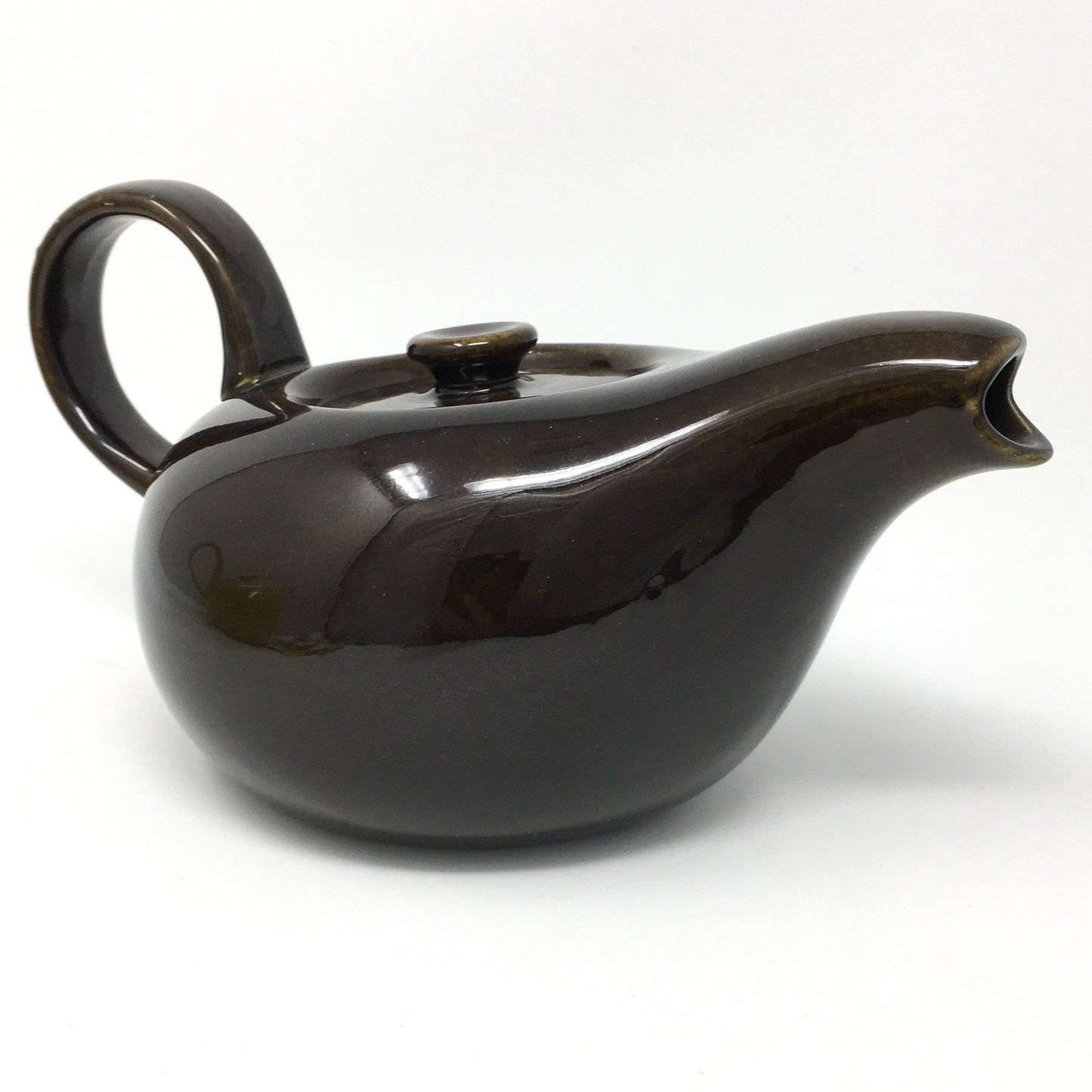 Russel Wright Black Chutney Teapot | American Modern Steubenville Pottery