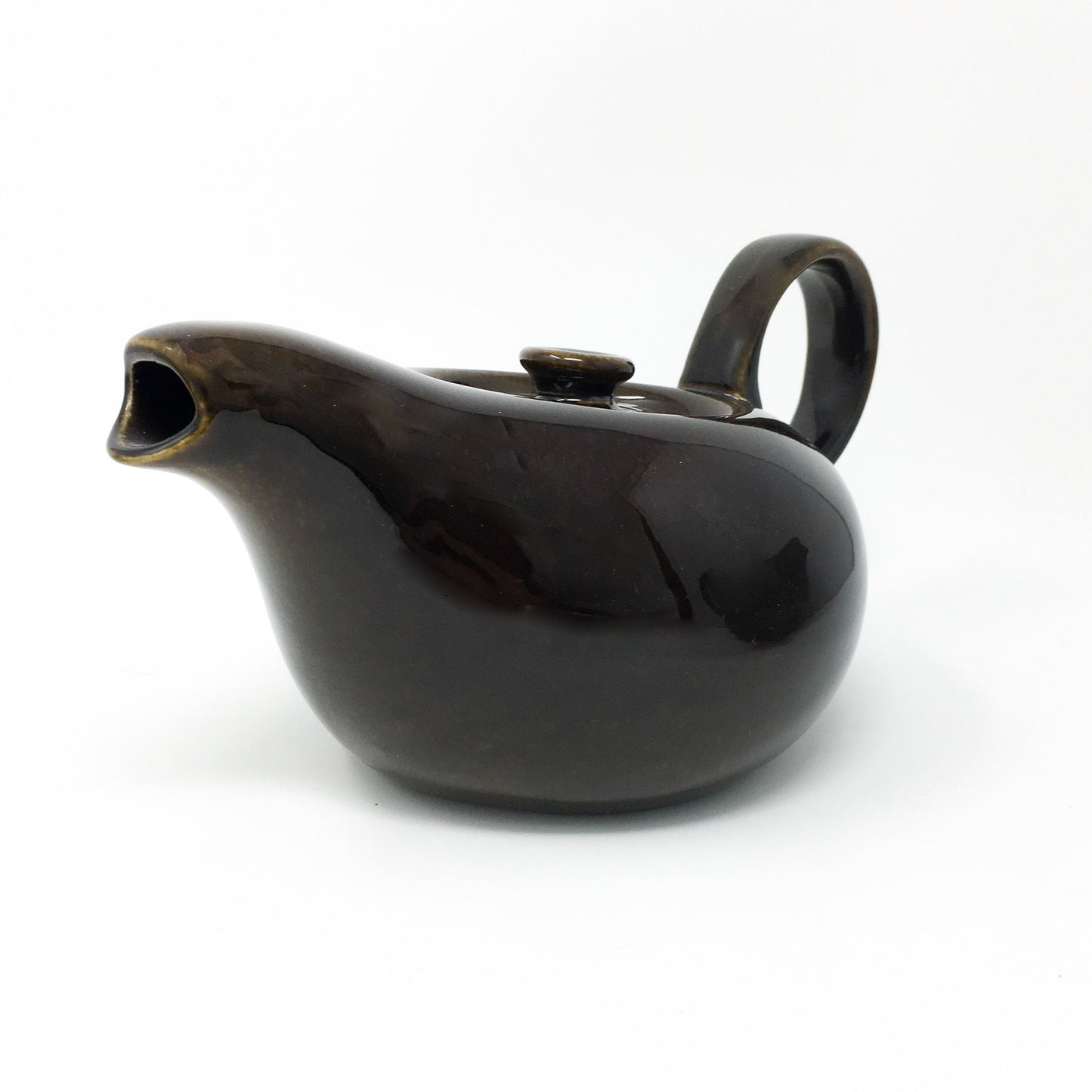Russel Wright Black Chutney Teapot | American Modern Steubenville Pottery