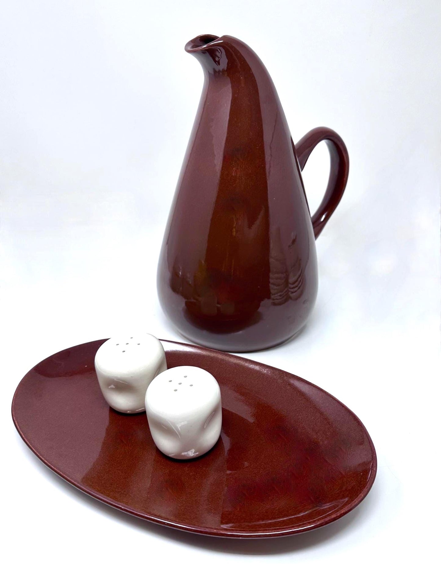 Russel Wright White Salt and Pepper Shakers: American Modern Organic Design