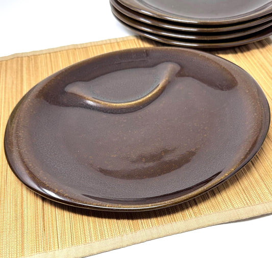 Russel Wright Black Chutney Hostess Plate | American Modern Steubenville Pottery