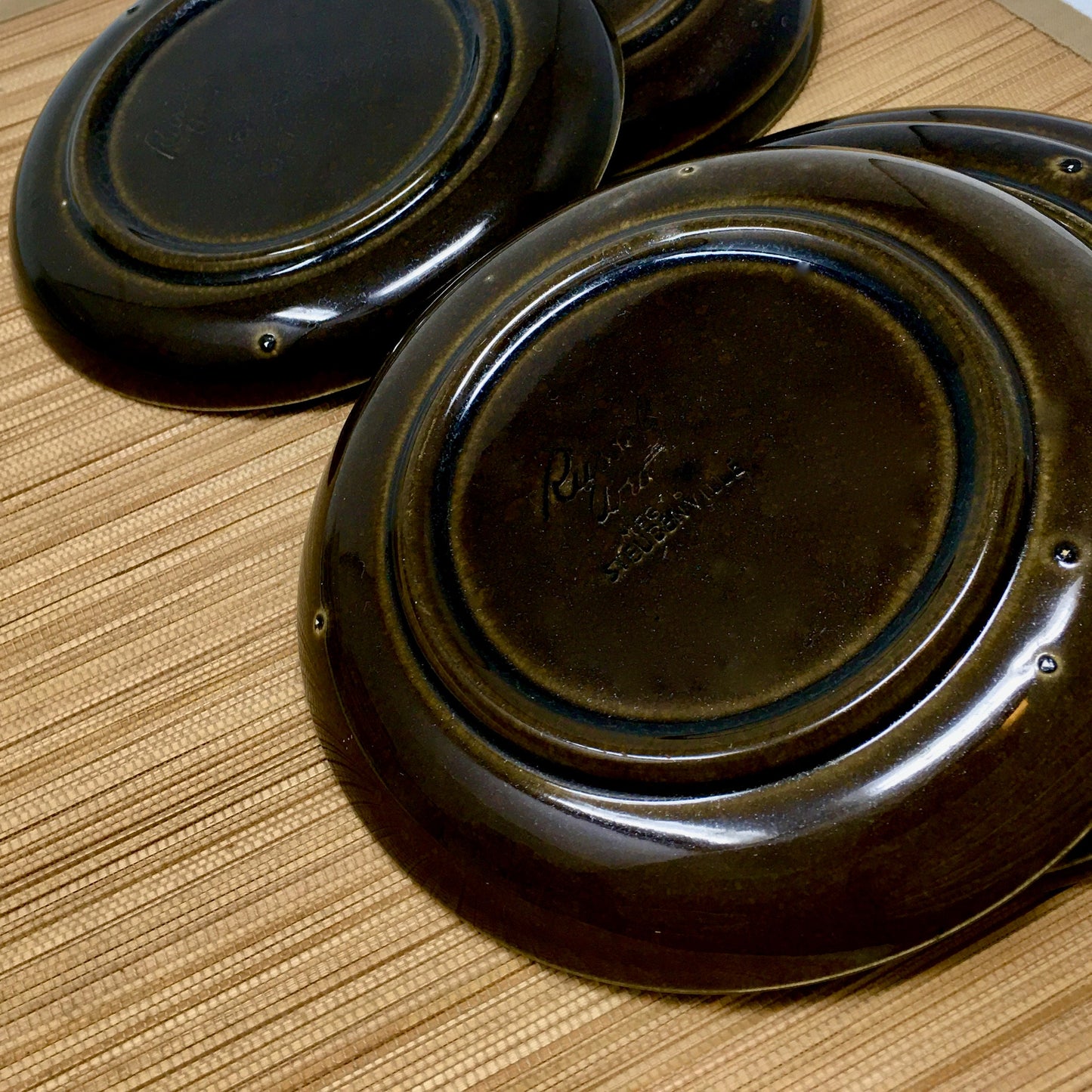 Russel Wright Black Chutney Bread Plate | Vintage American Modern