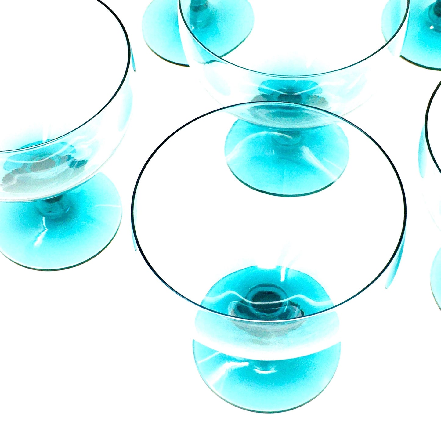 Russel Wright Seafoam | Four Water Goblets |  Morgantown Glass Guild