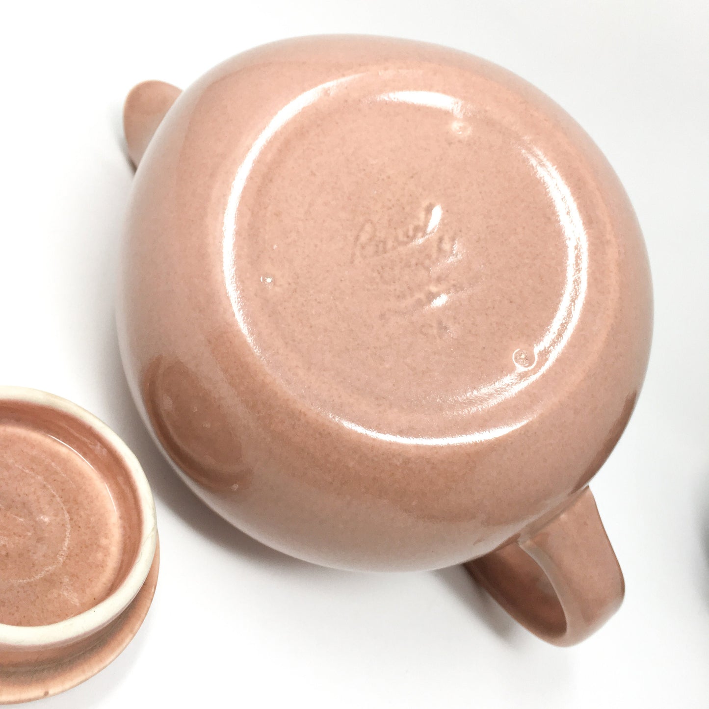 Russel Wright Coral Teapot: American Modern Mid Century Steubenville Pottery