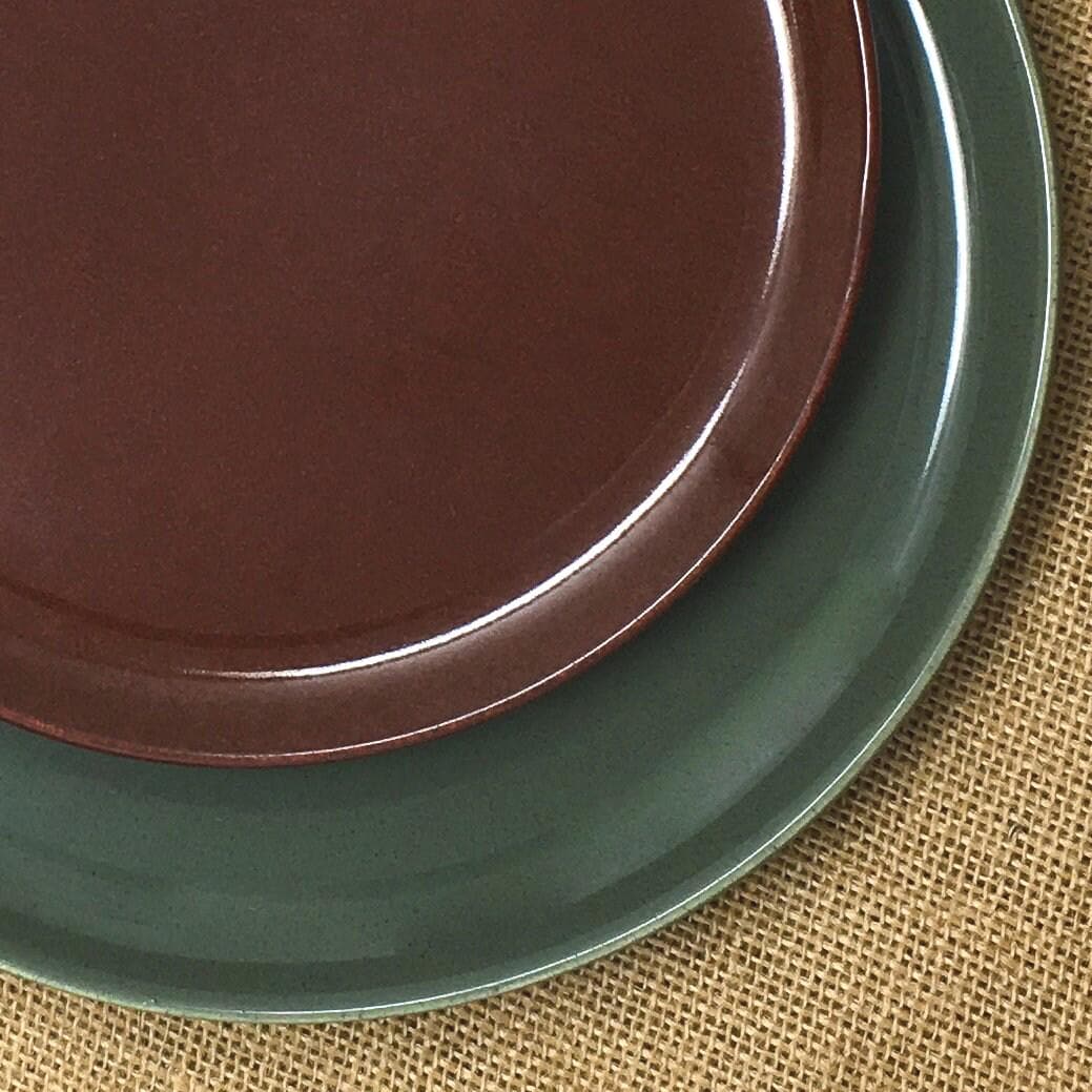 Russel Wright Cedar Green Dinner Plate |  Vintage American Modern