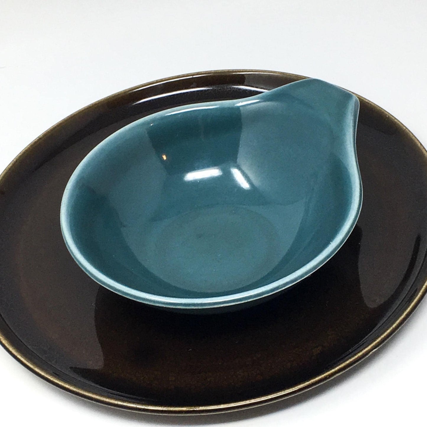 Russel Wright Seafoam Soup Bowl Tab Handle | American Modern