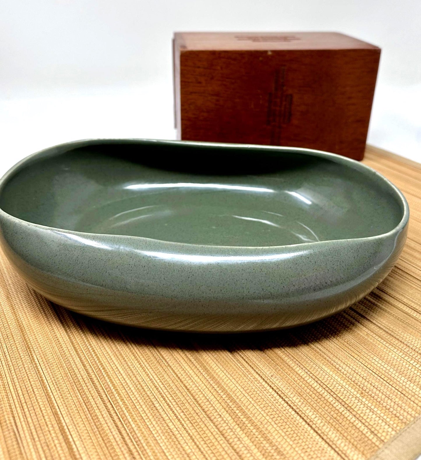 Russel Wright Cedar Green Vegetable Serving Bowl | Vintage American Modern1959