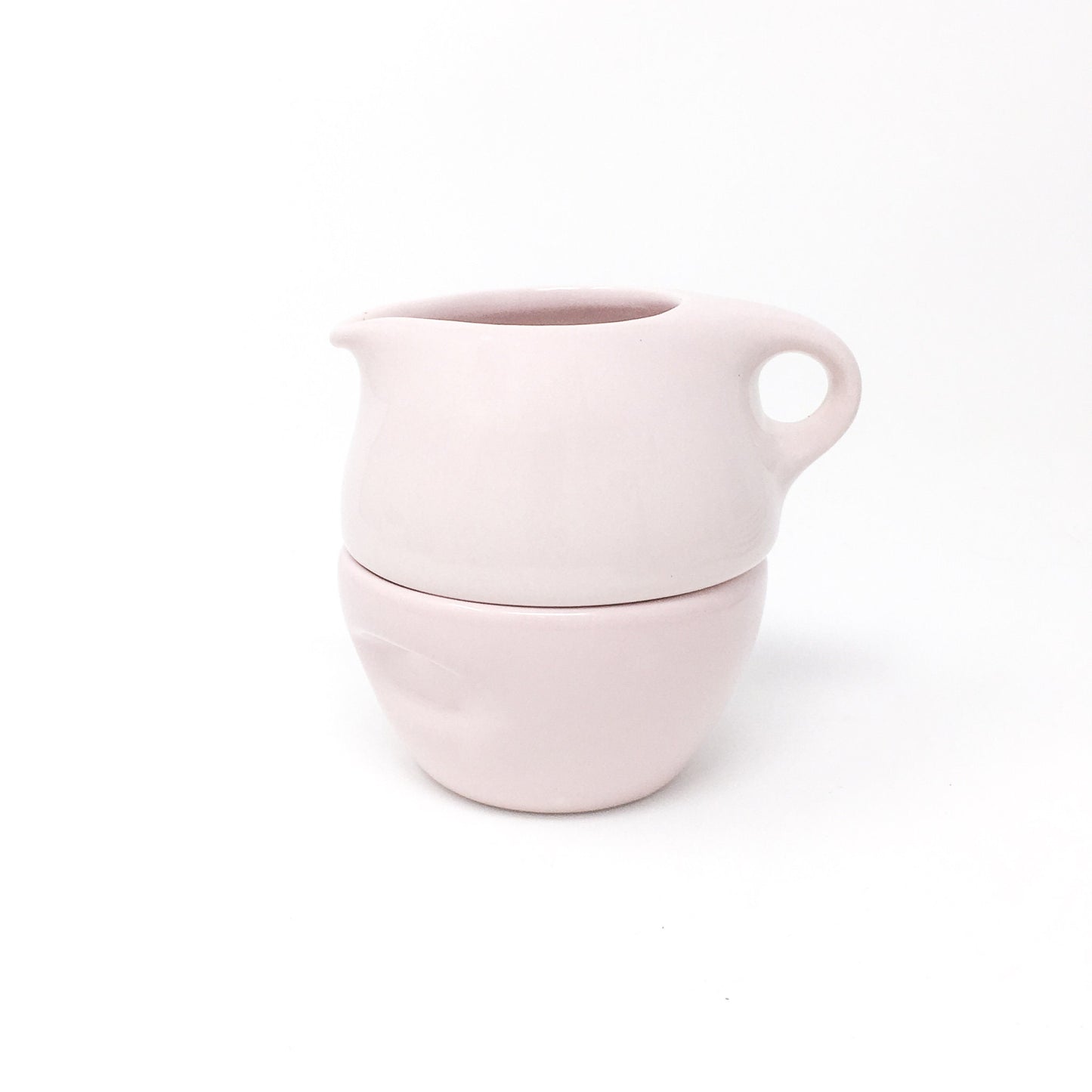 Russel Wright Casual Stacking Cream and Sugar | Pink Sherbet