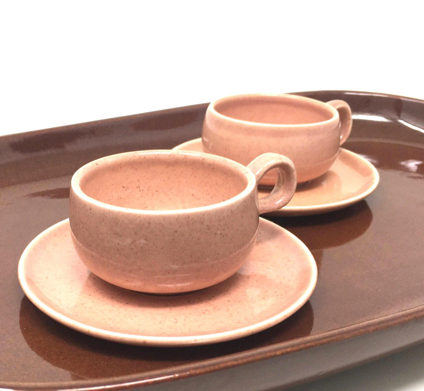 Russel Wright Coral After Dinner Cup and Saucer | American Modern