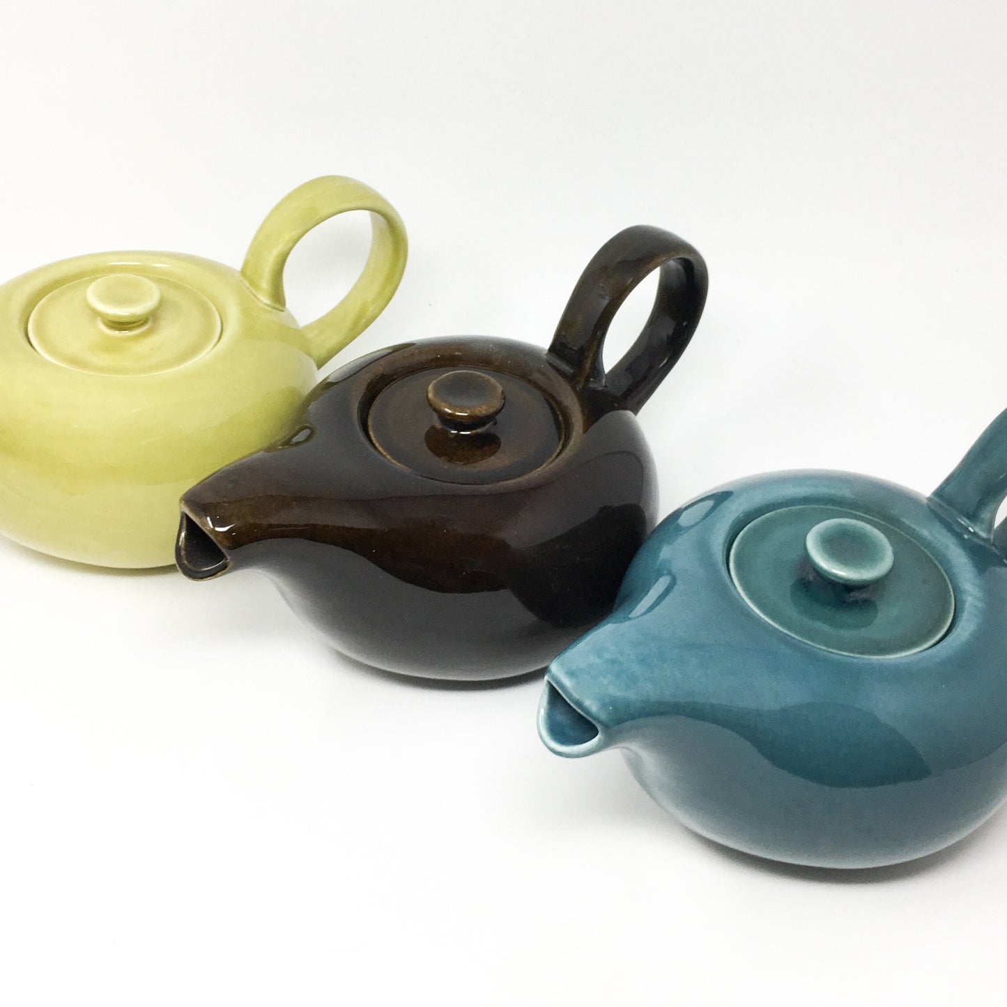 Russel Wright Black Chutney Teapot | American Modern Steubenville Pottery