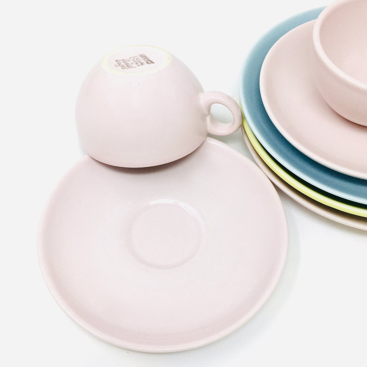 Russel Wright Four Pink Cups and Saucers |  Iroquois Casual China