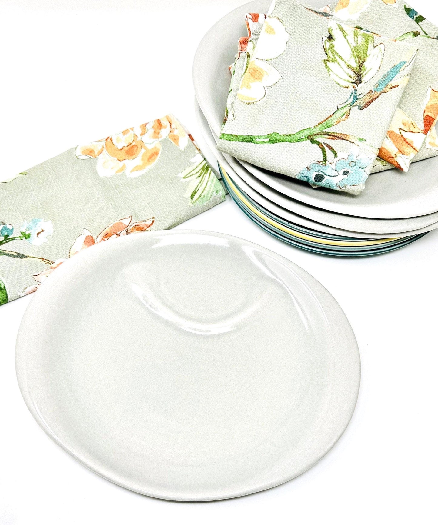 Russel Wright Granite Gray Hostess Plate | American Modern, Steubenville Pottery, 1950s