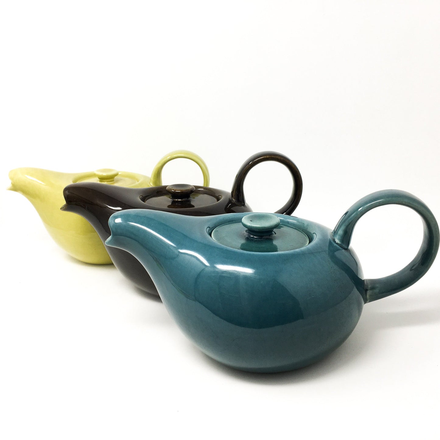 Russel Wright Seafoam Teapot | American Modern Steubenville Pottery