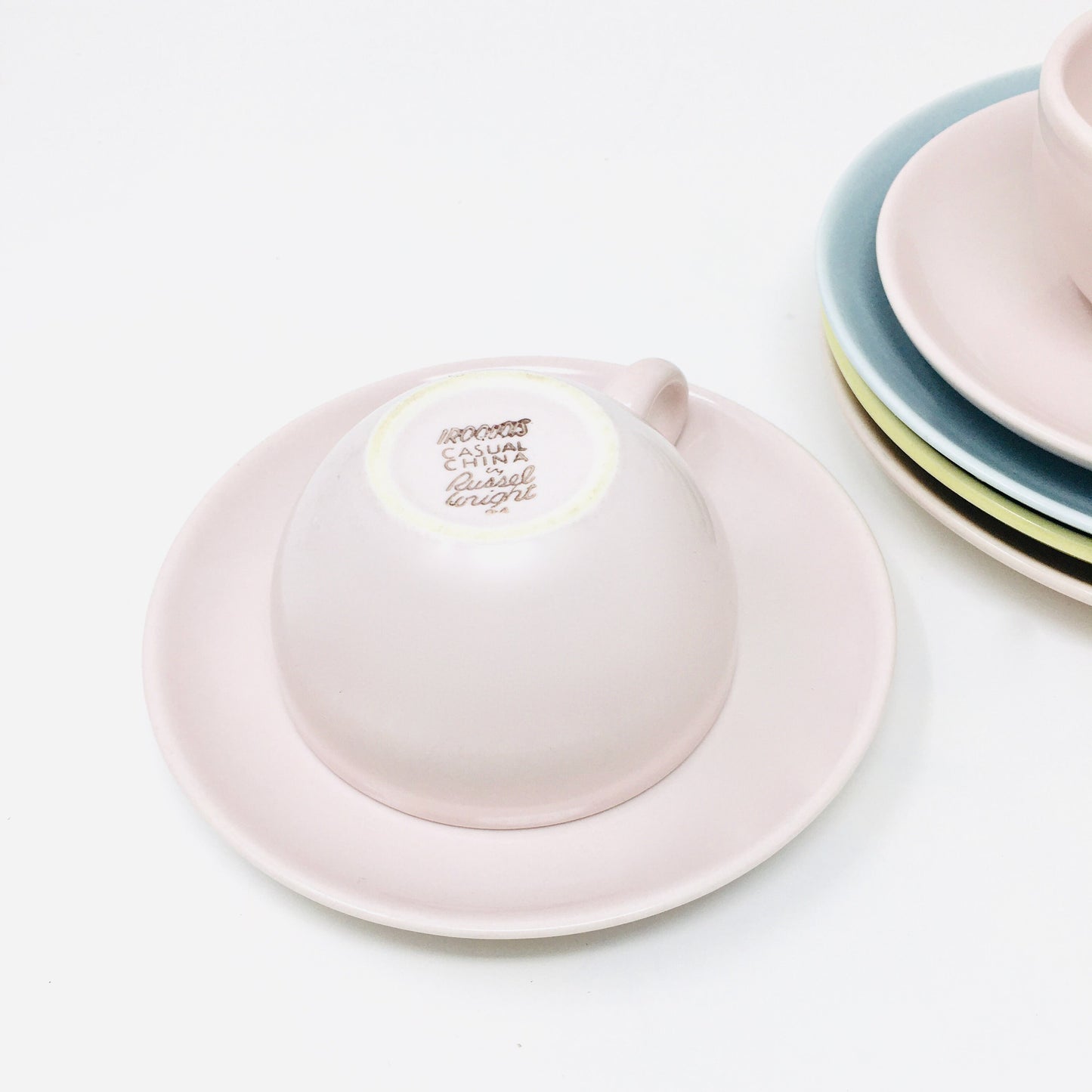 Russel Wright Four Pink Cups and Saucers |  Iroquois Casual China