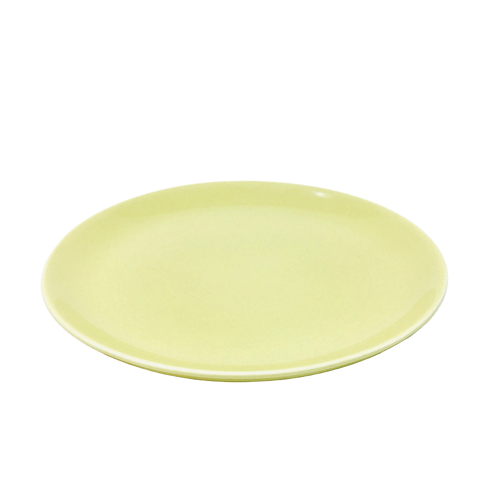 Yellow plate on a white background