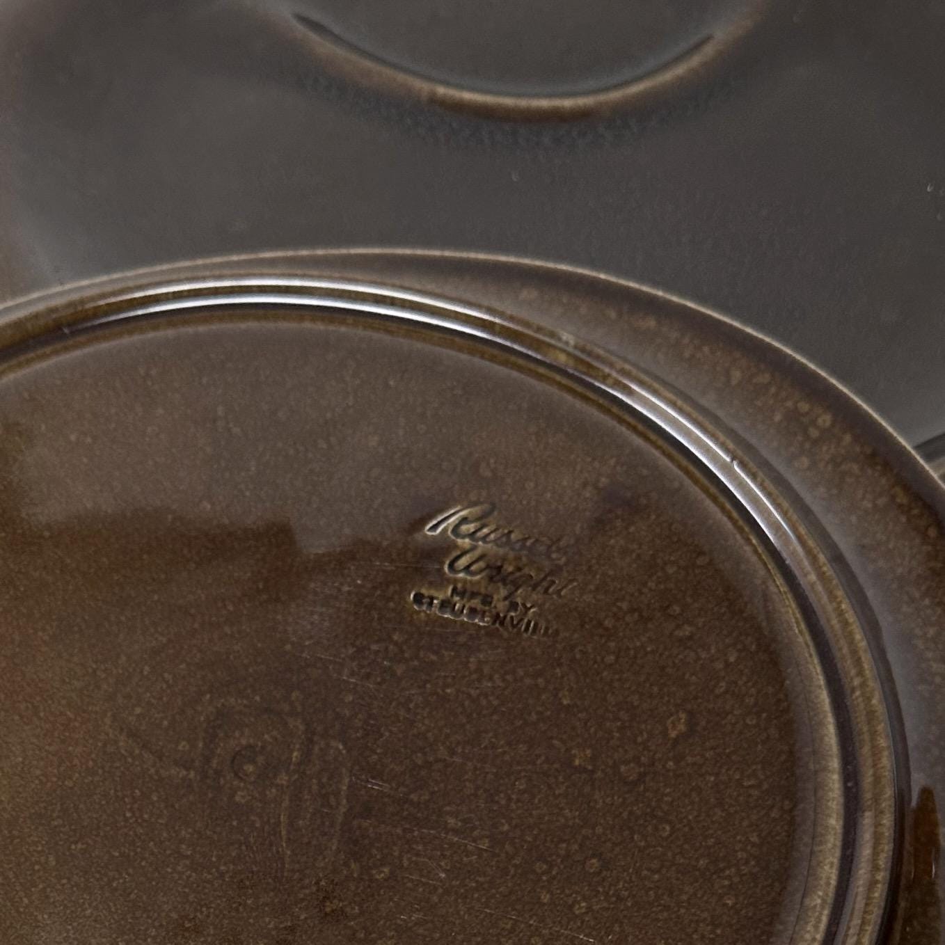 Russel Wright Black Chutney Hostess Plate | American Modern Steubenville Pottery