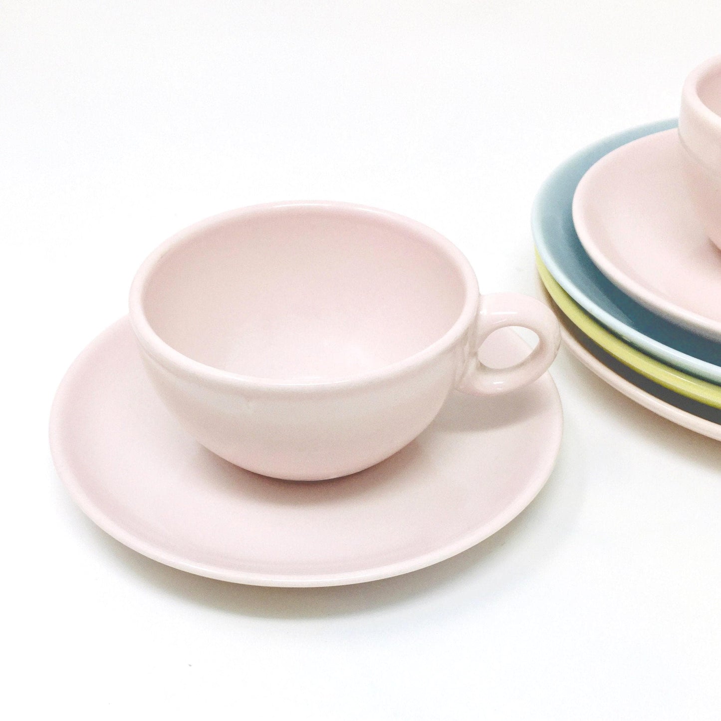 Russel Wright Four Pink Cups and Saucers |  Iroquois Casual China