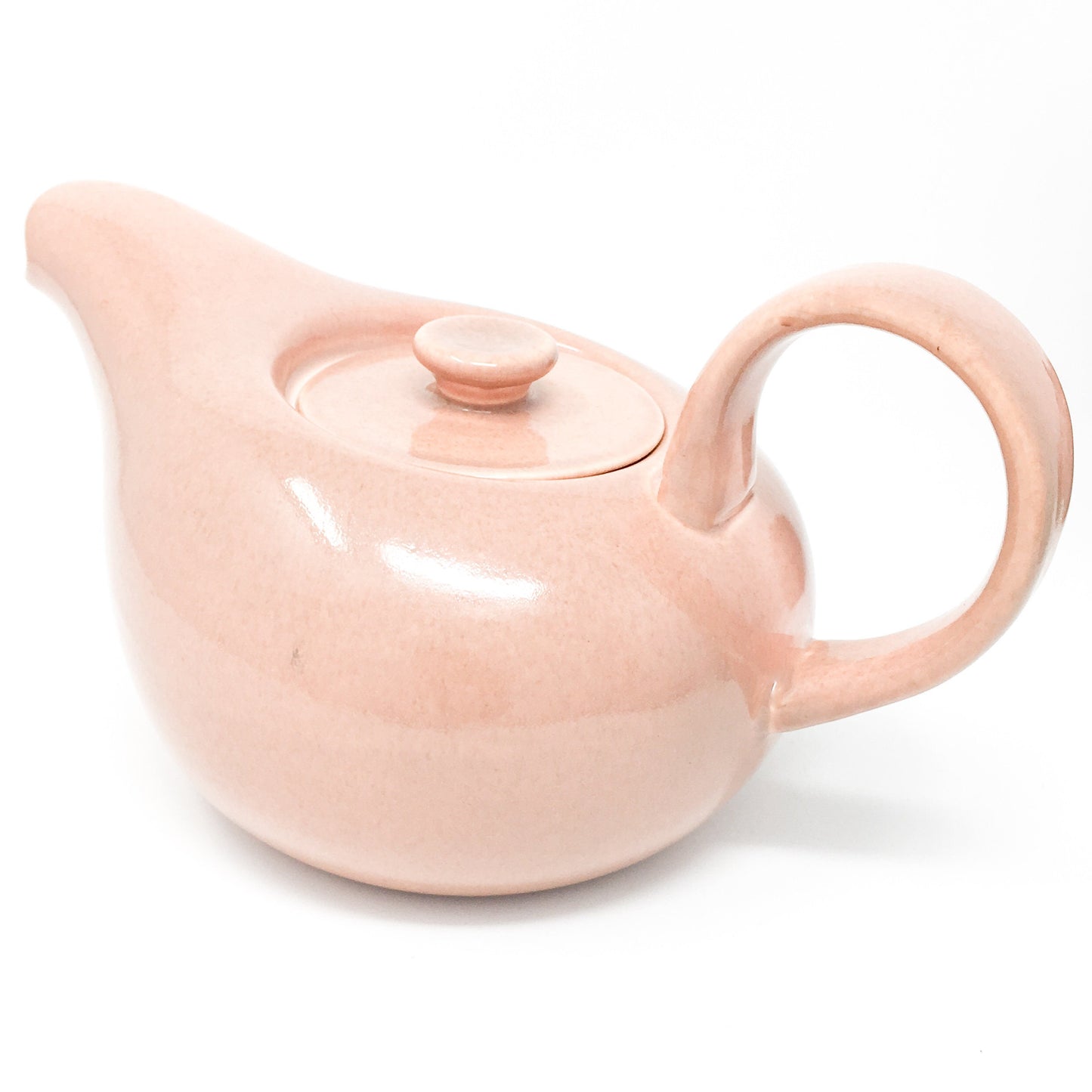 Russel Wright Coral Teapot: American Modern Mid Century Steubenville Pottery