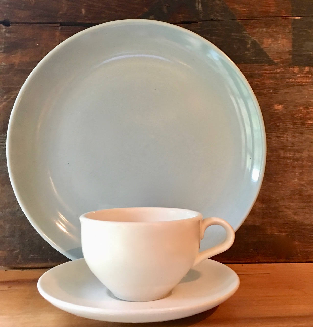 Russel Wright White Cup and Saucer | Iroquois Casual China