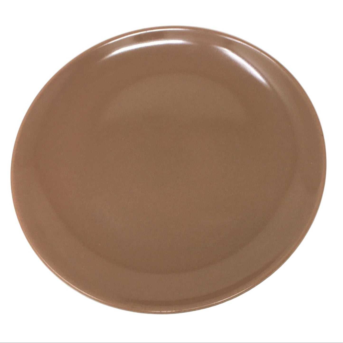 Brown ceramic plate on a white background