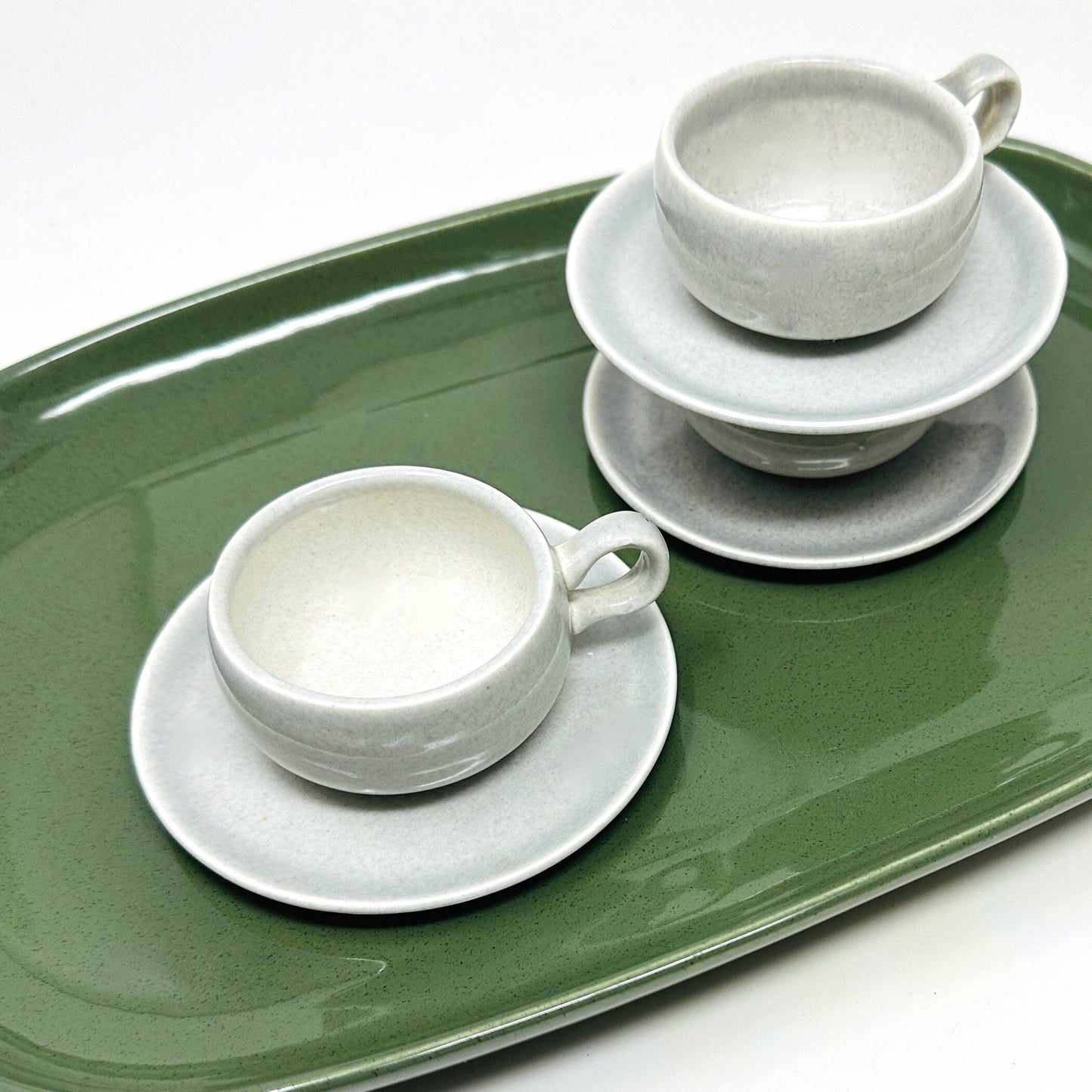 Russel Wright Granite Gray After Dinner Cup and Saucer | Vintage American Modern