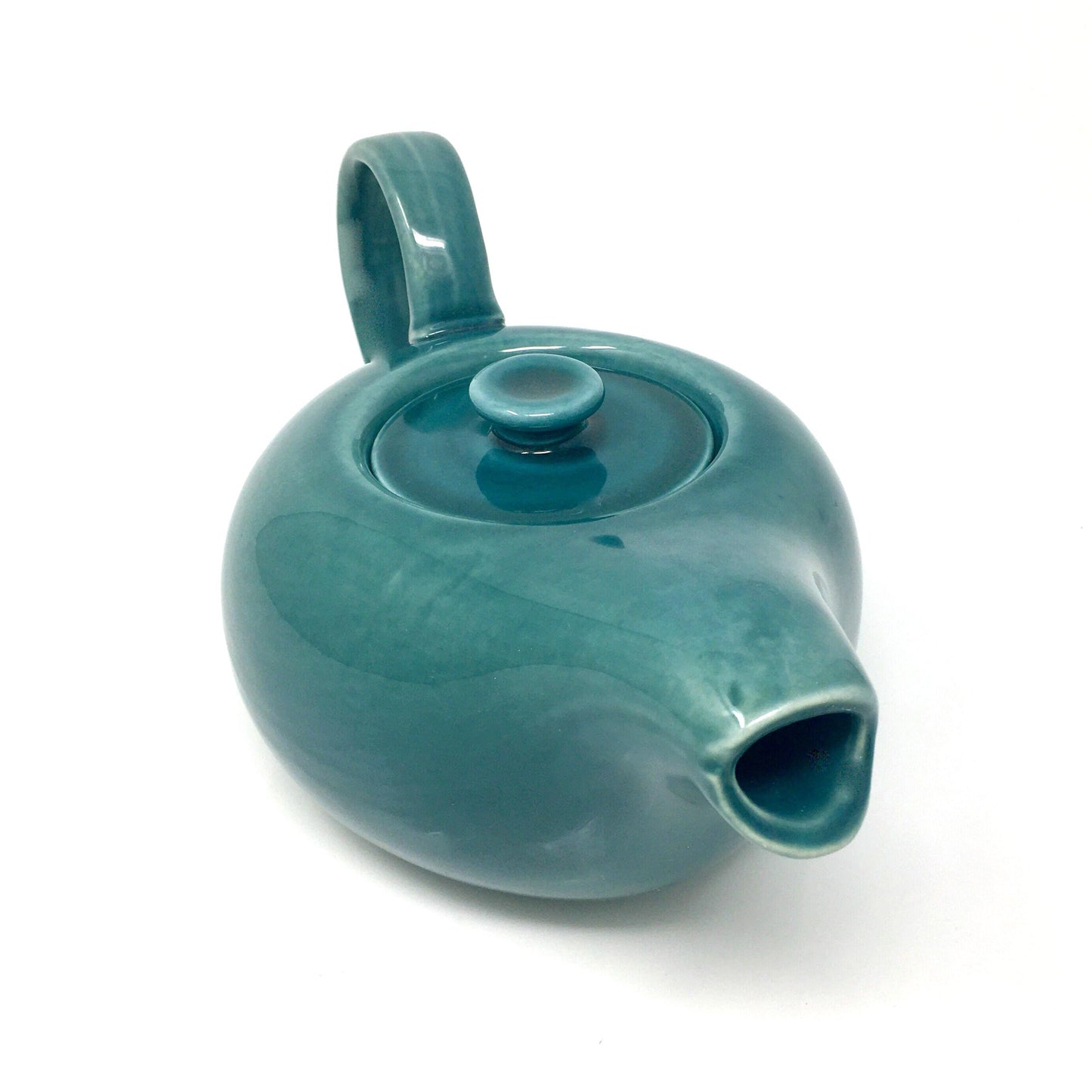 Russel Wright Seafoam Teapot | American Modern Steubenville Pottery