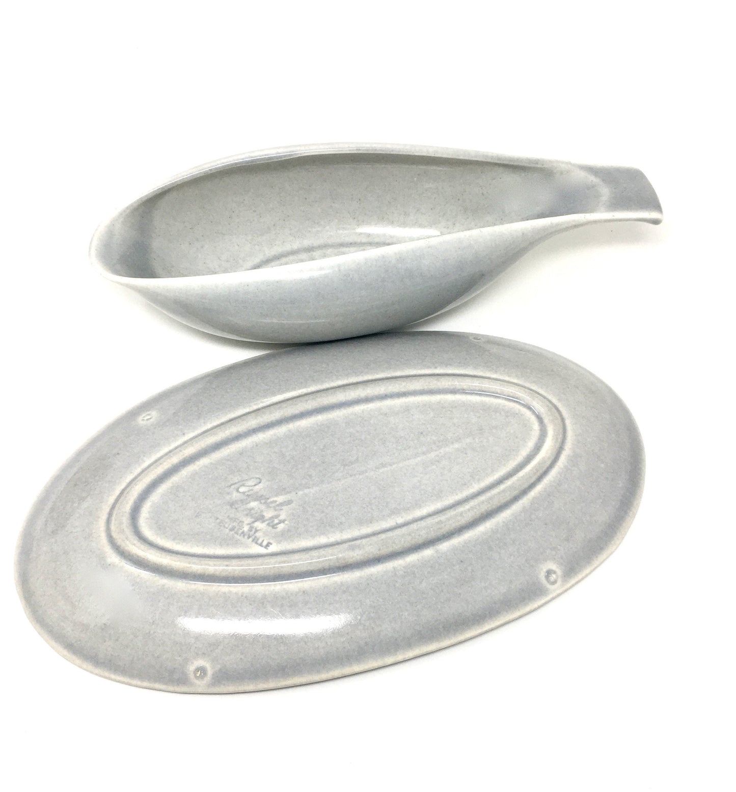 Russel Wright American Modern Granite Gray | Gravy Boat and Liner,  MCM, , Steubenville Pottery, 1939-1959